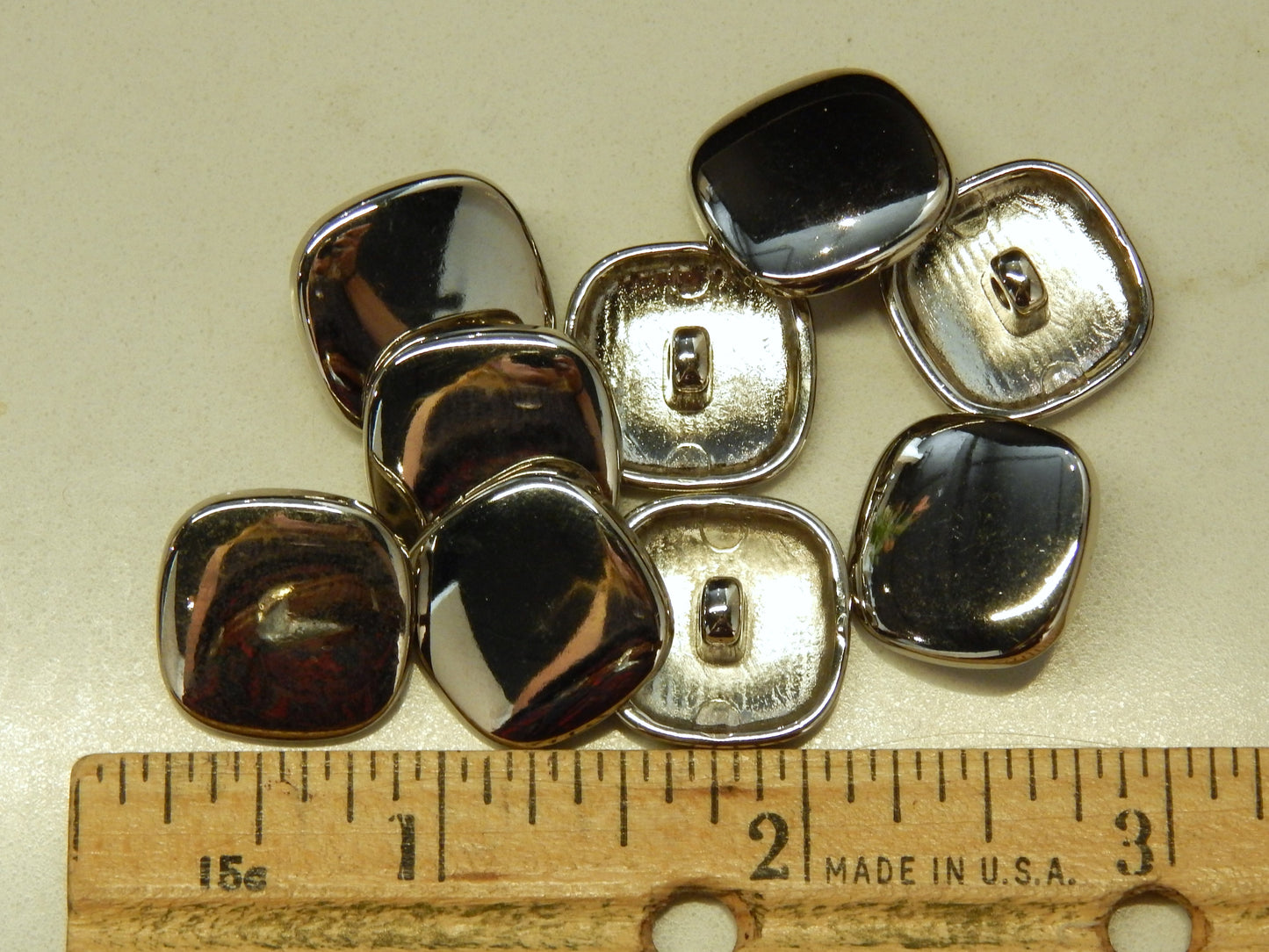 Silver Square Tile Buttons