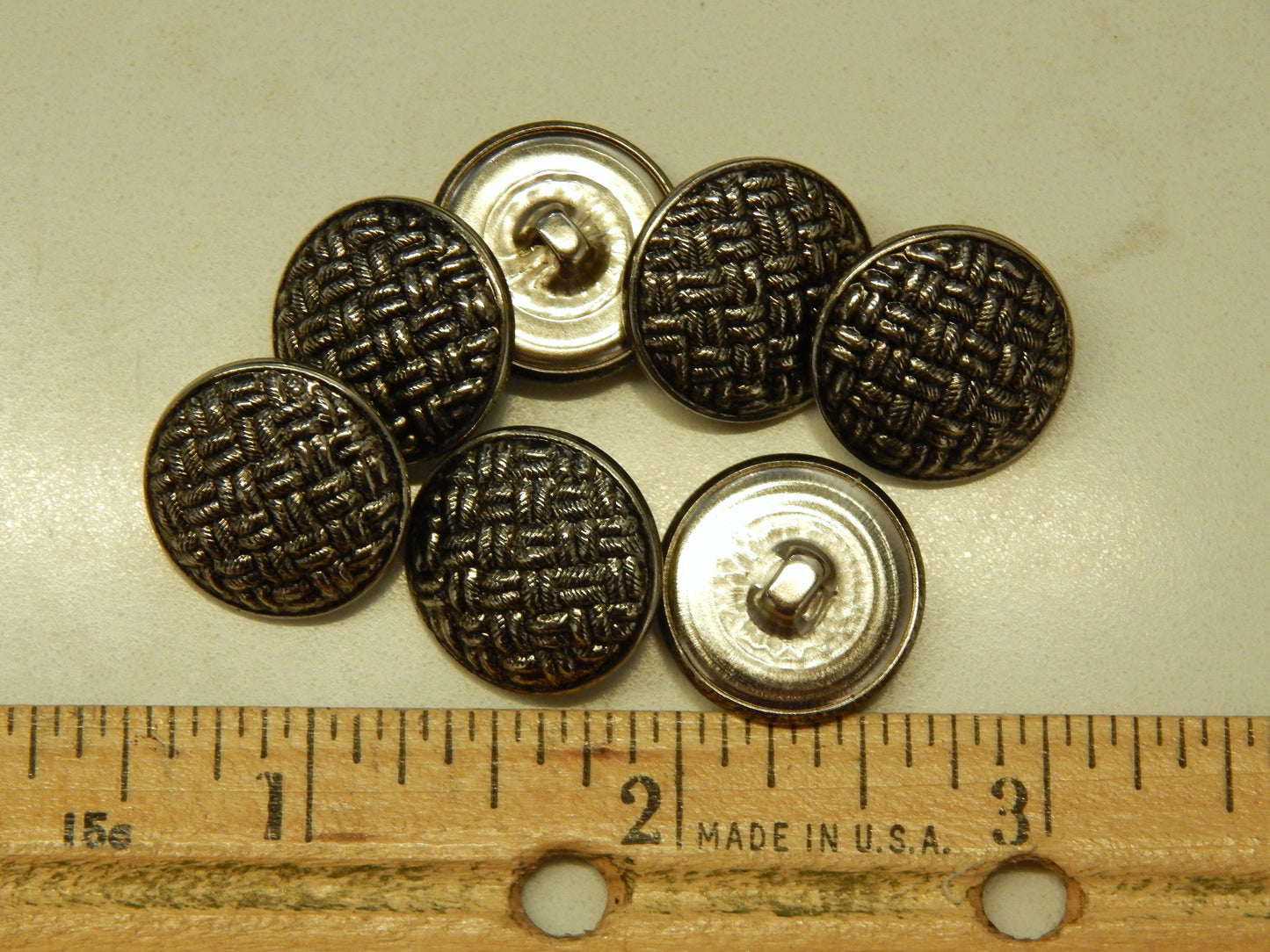Dark Silver Basket Weave Buttons