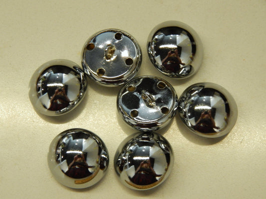Silver Shiny Bauble Button - 11/16"