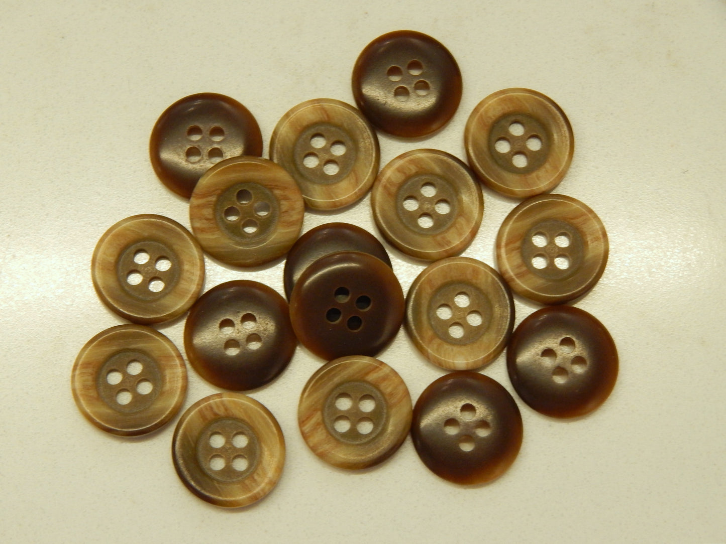 Tan and Brown Tortoiseshell Buttons - 9/16