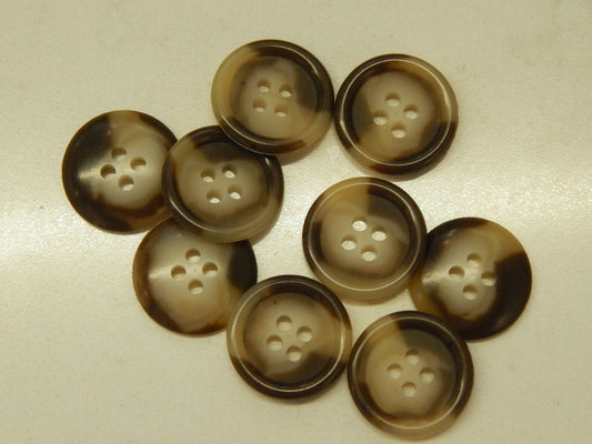 Brown and Cream Tortoiseshell Buttons - 3/4"