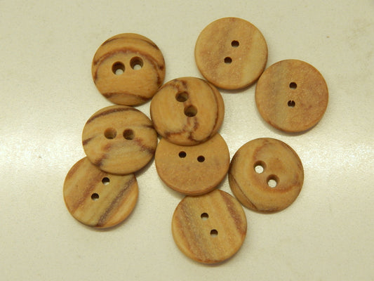 Tan Faux Wood Buttons