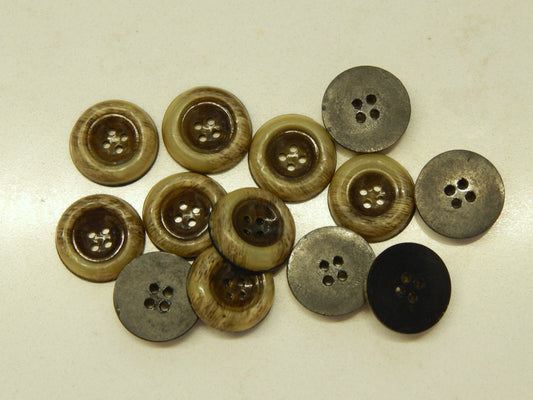 Taupe Wood Grained Buttons
