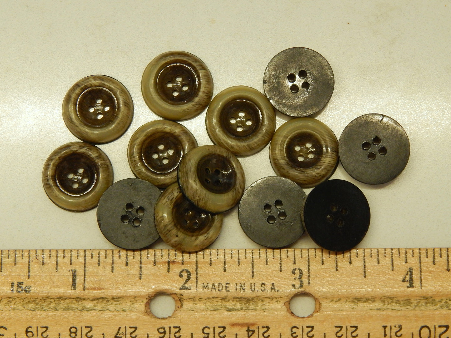 Taupe Wood Grained Buttons