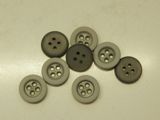 Two Toned Matte Grey Buttons