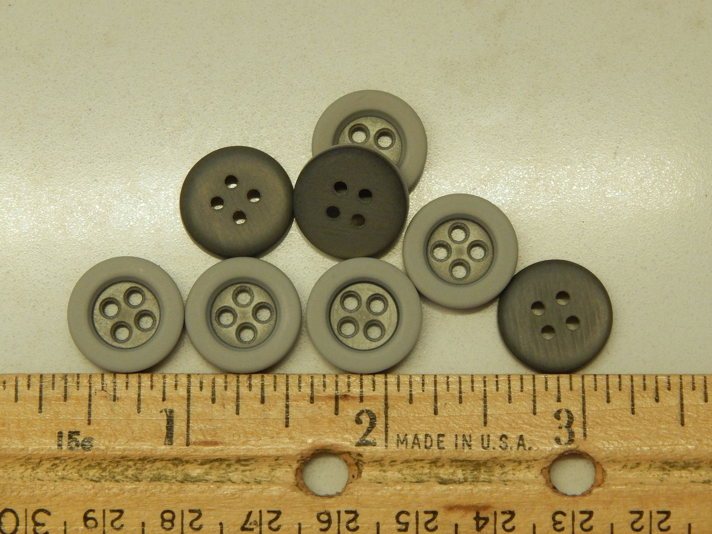 Two Toned Matte Grey Buttons