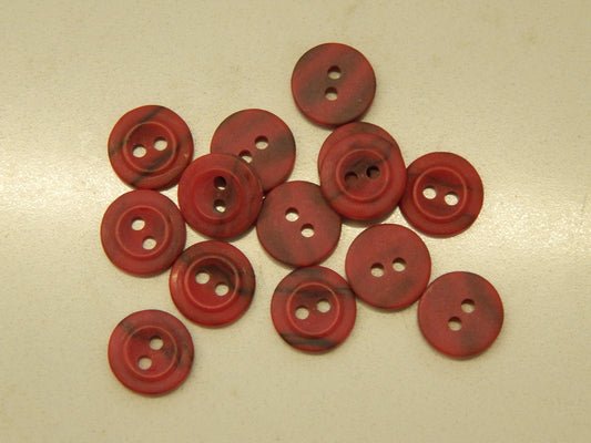 Black N Red Marbled Buttons