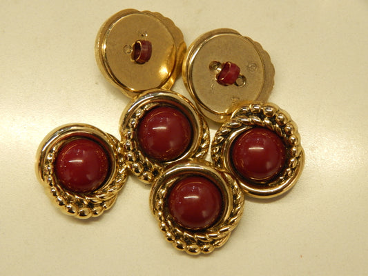 Maroon and Gold Nest Buttons - 1"