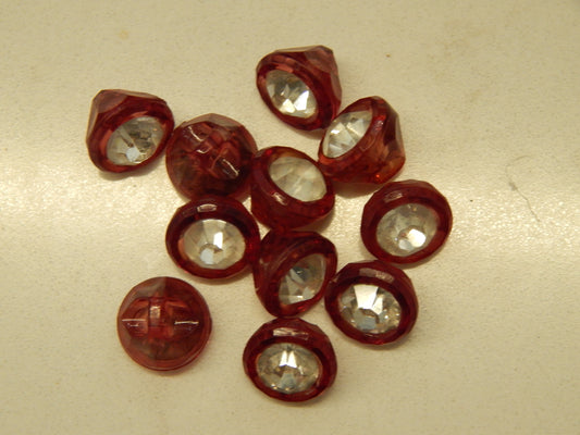 Red Rhinestone Buttons