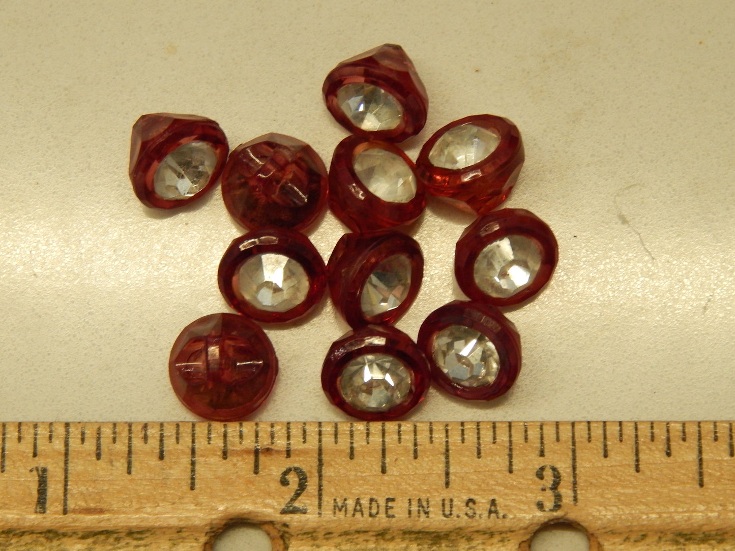 Red Rhinestone Buttons