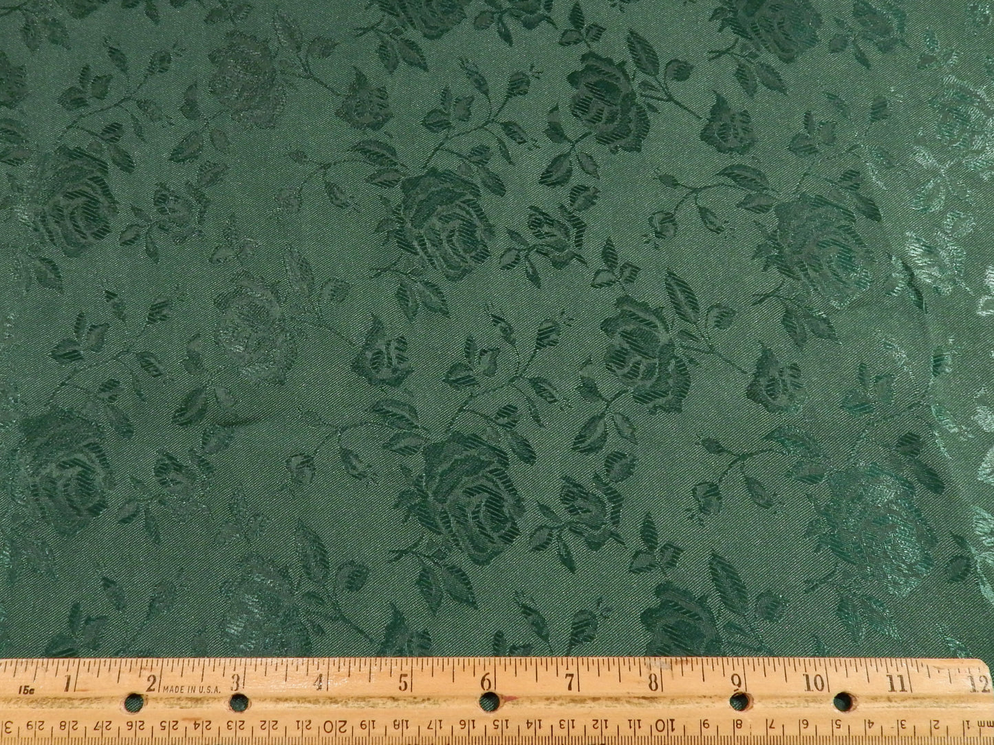 Dark Green Rose Jacquard