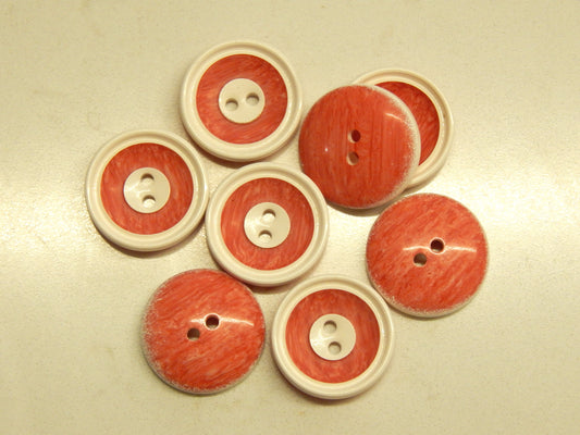 Red and White Ringed Buttons