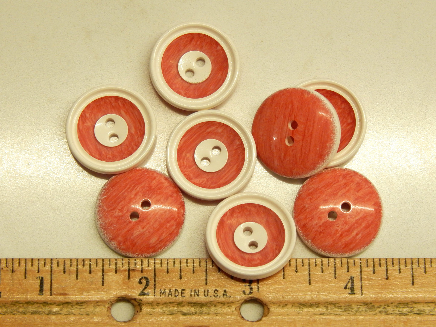 Red and White Ringed Buttons