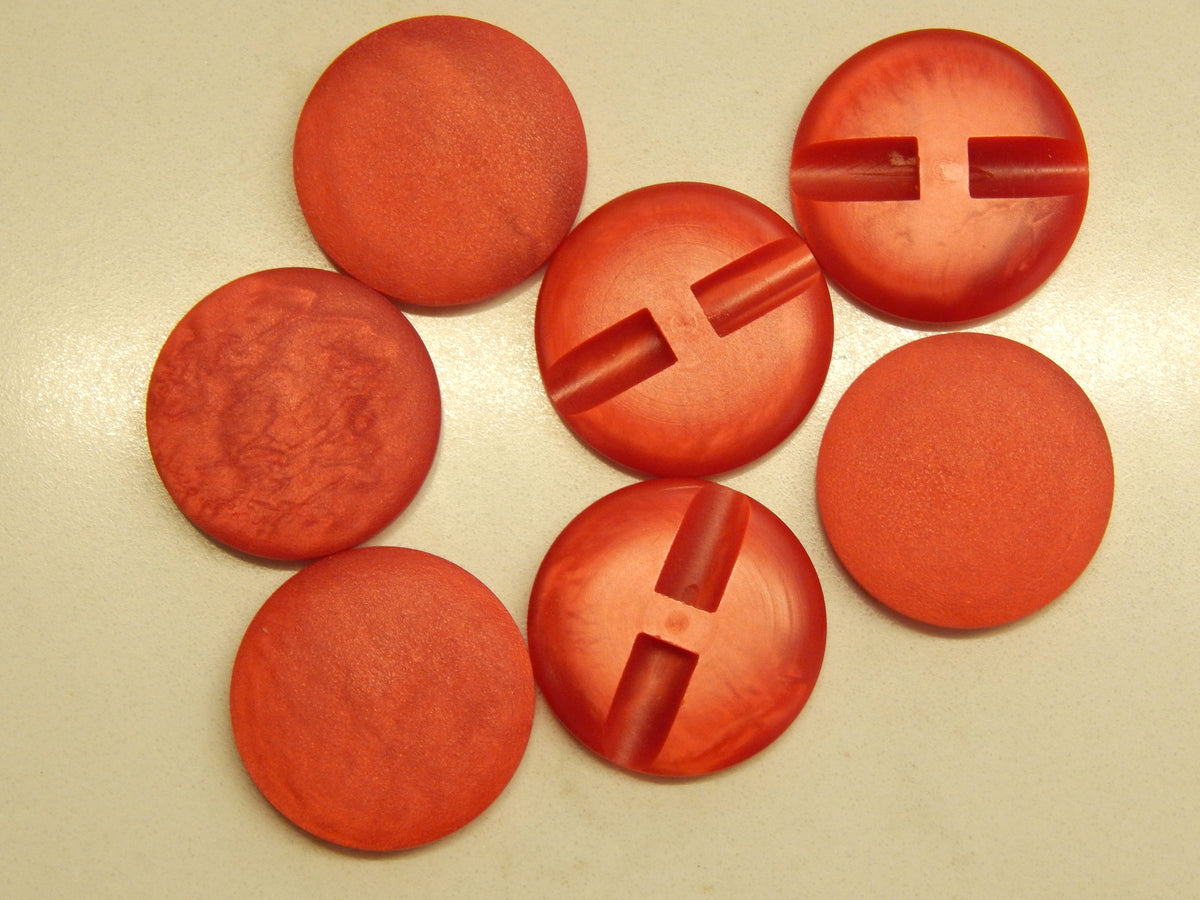 Mat Button Ripple Rounded Red Matte Marbled Buttons - 1 1/8
