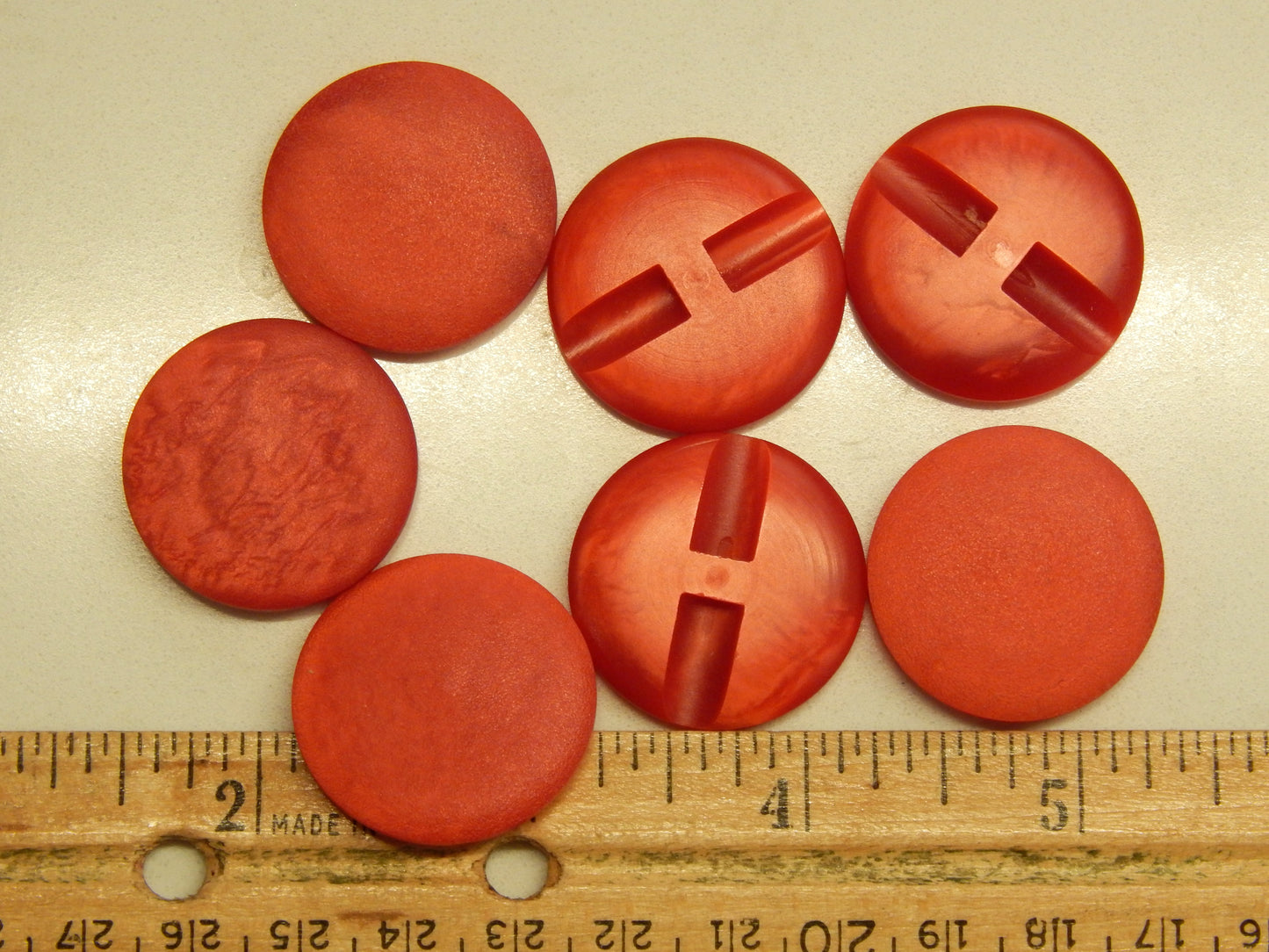 Red Matte Marbled Buttons