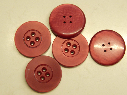 Shimmery Currant Red Large Buttons