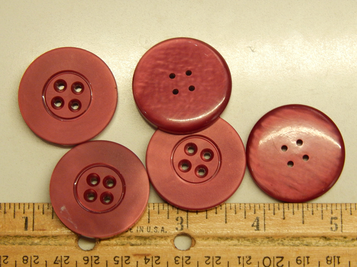 Shimmery Currant Red Large Buttons