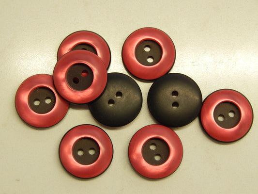Pink N Black Buttons - 1"
