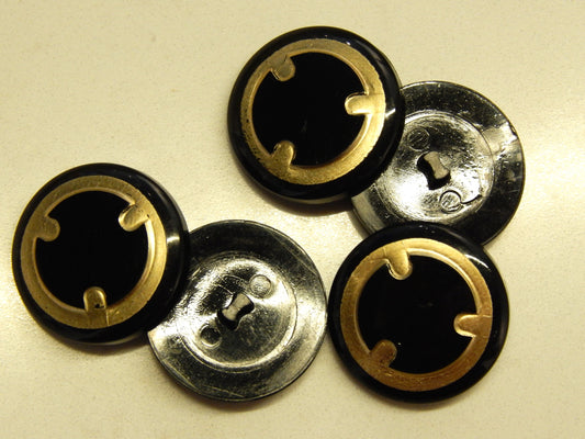 Black and Gold Trefoil Buttons