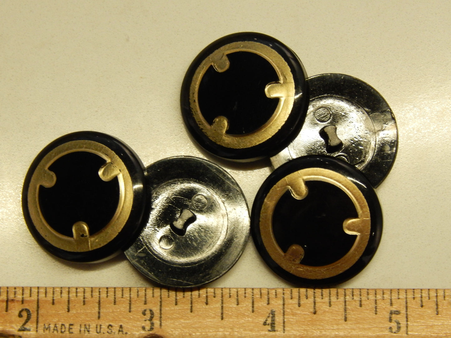 Black and Gold Trefoil Buttons