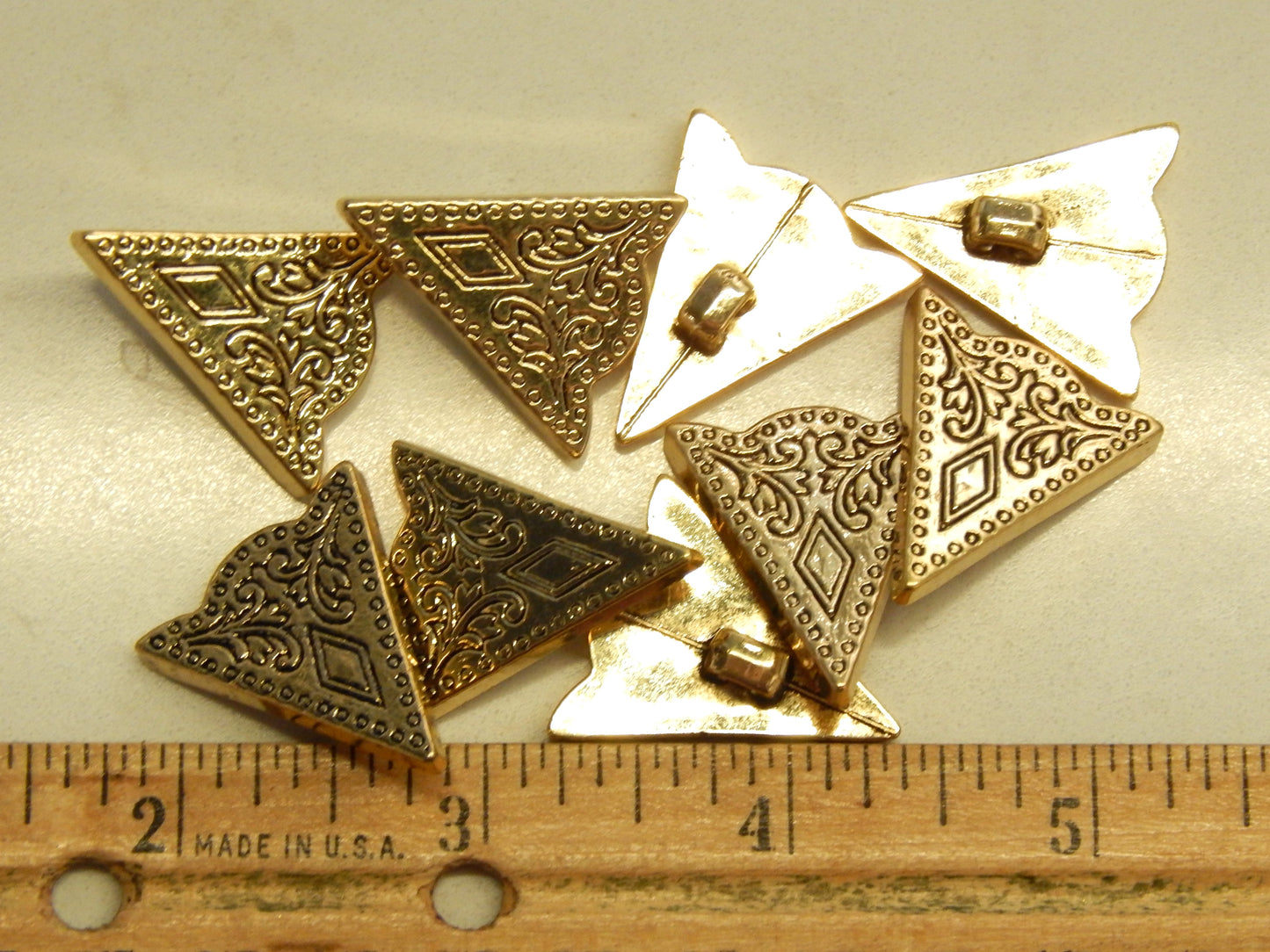 Gold Ornate Triangle Buttons