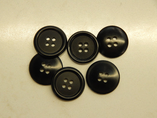Black Beveled 4-Hole Buttons - 7/8"