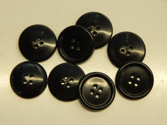 Black Beveled 4-Hole Buttons - 3/4"