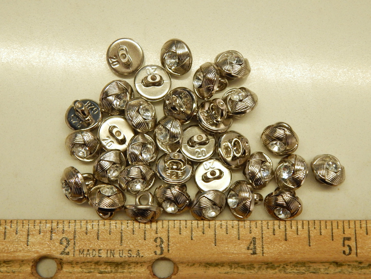 Silver Rhinestone Shank Buttons - Dill