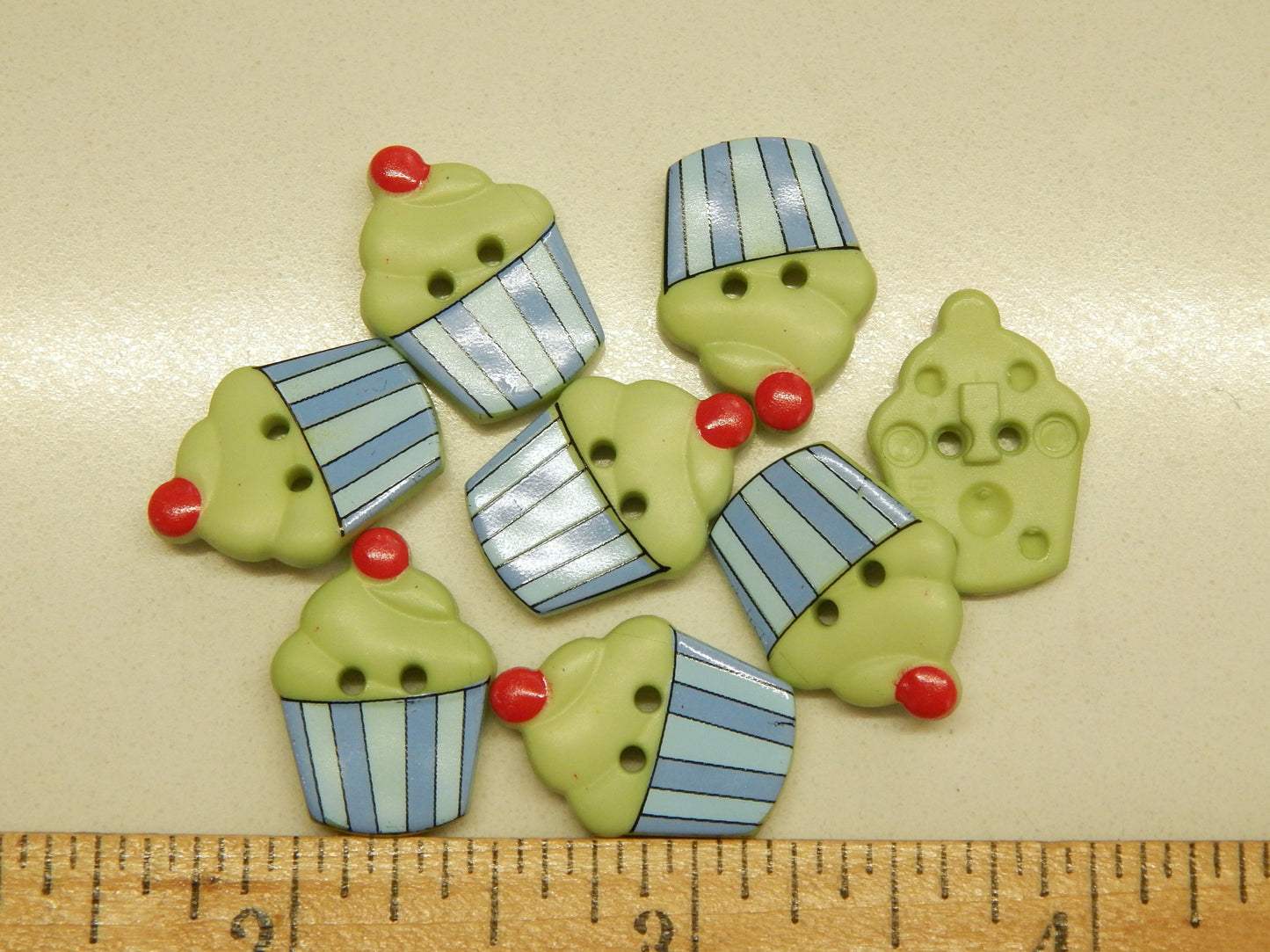 Pistachio Green Cupcake Buttons - Dill