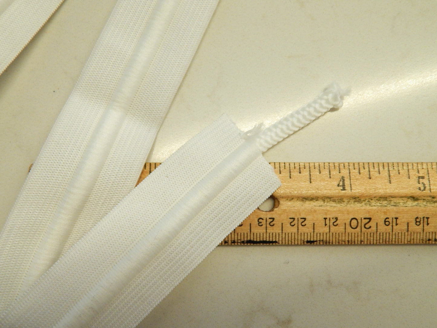 Waistband Elastic w/ Drawstring (1.25") - White - By the Yard