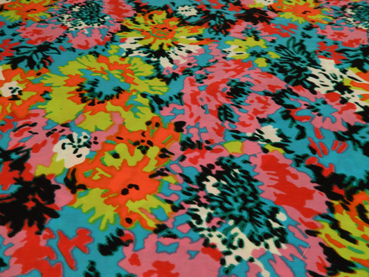 Large and Bright Floral Peachskin Challis