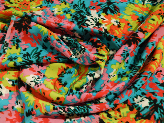 Large and Bright Floral Peachskin Challis