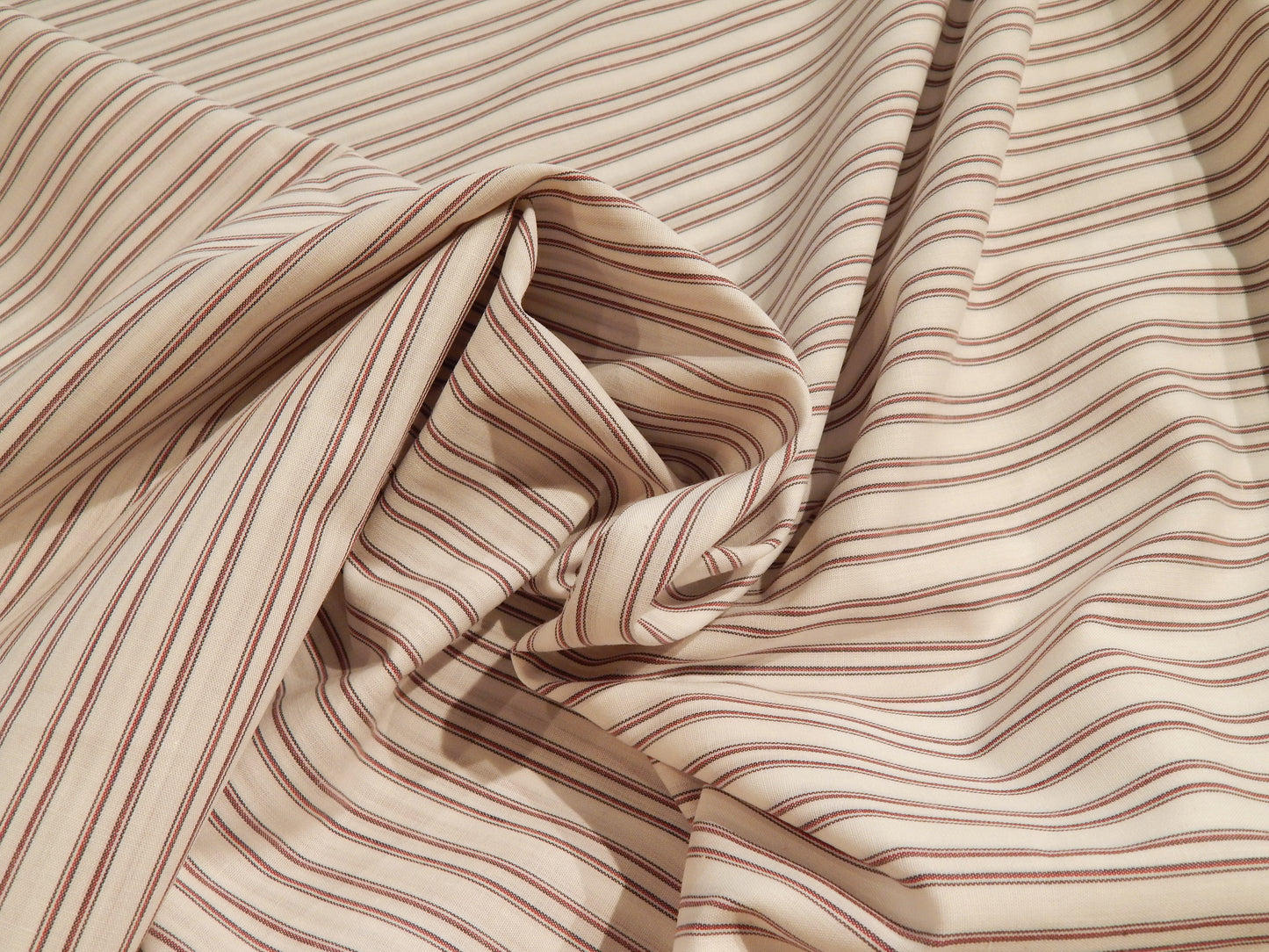 White Striped Cotton Shirting