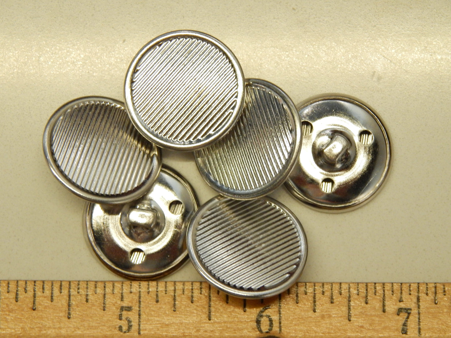 Silver Striped Blazer Buttons