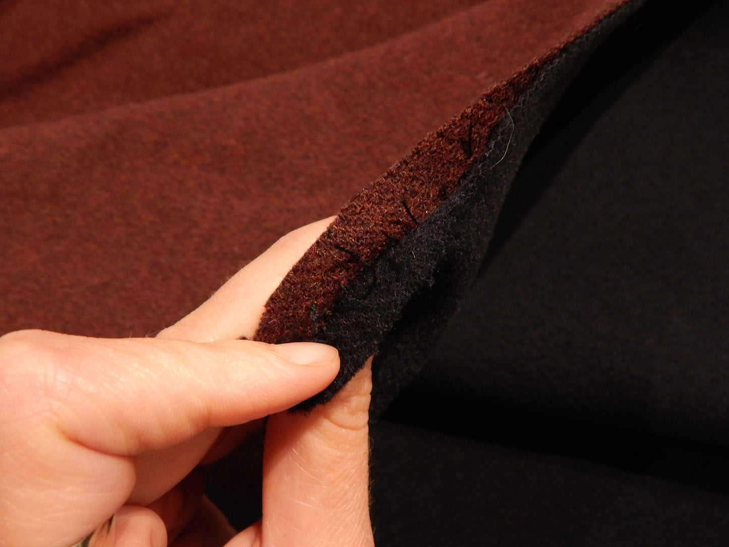 Maroon and Black Double Wool - Remnant