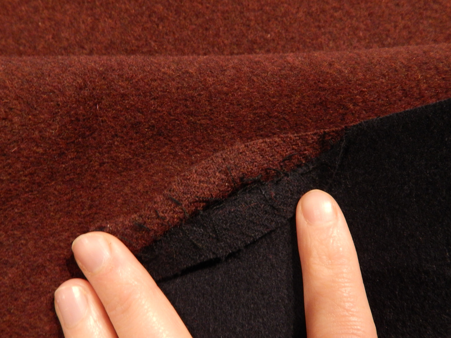 Maroon and Black Double Wool - Remnant