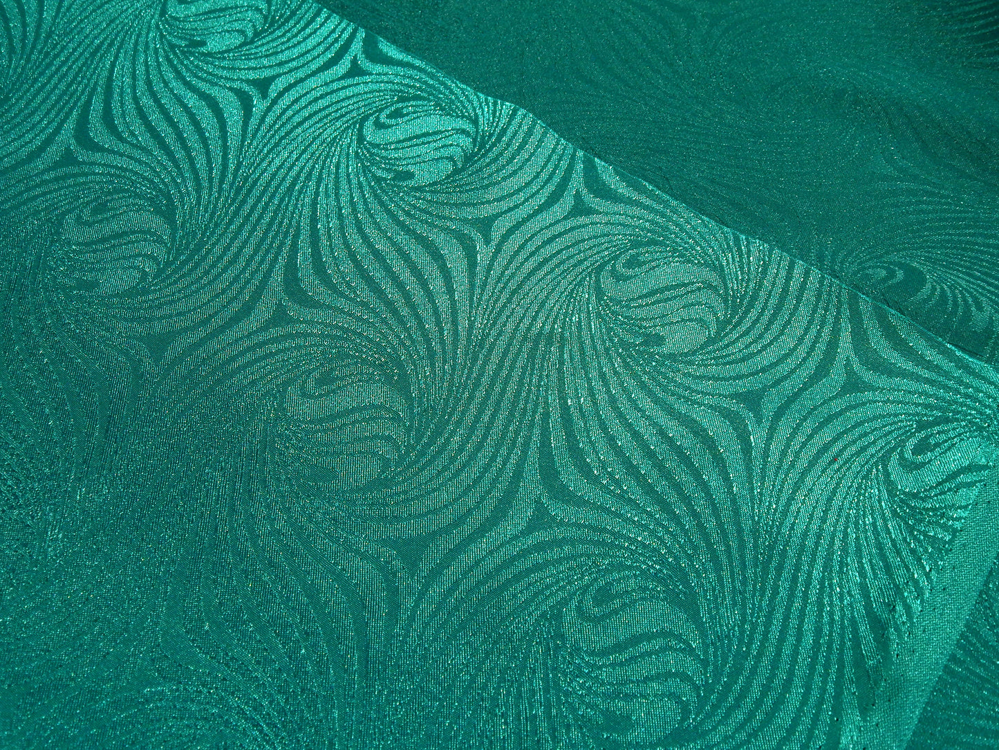 Sea Green Embossed Swirl Jacquard