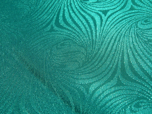 Sea Green Embossed Swirl Jacquard