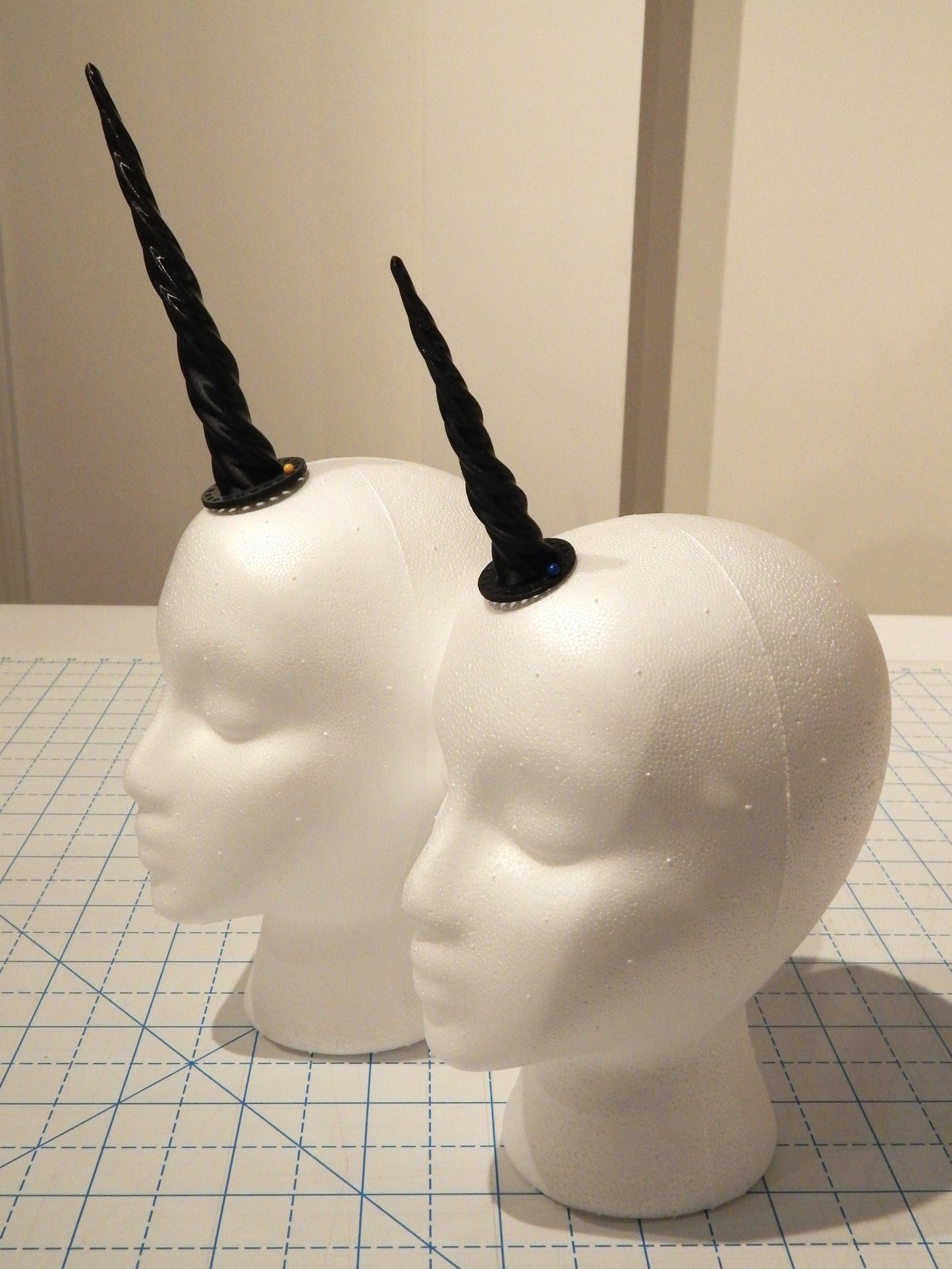 Sleek Black Unicorn Horns - Sew On!