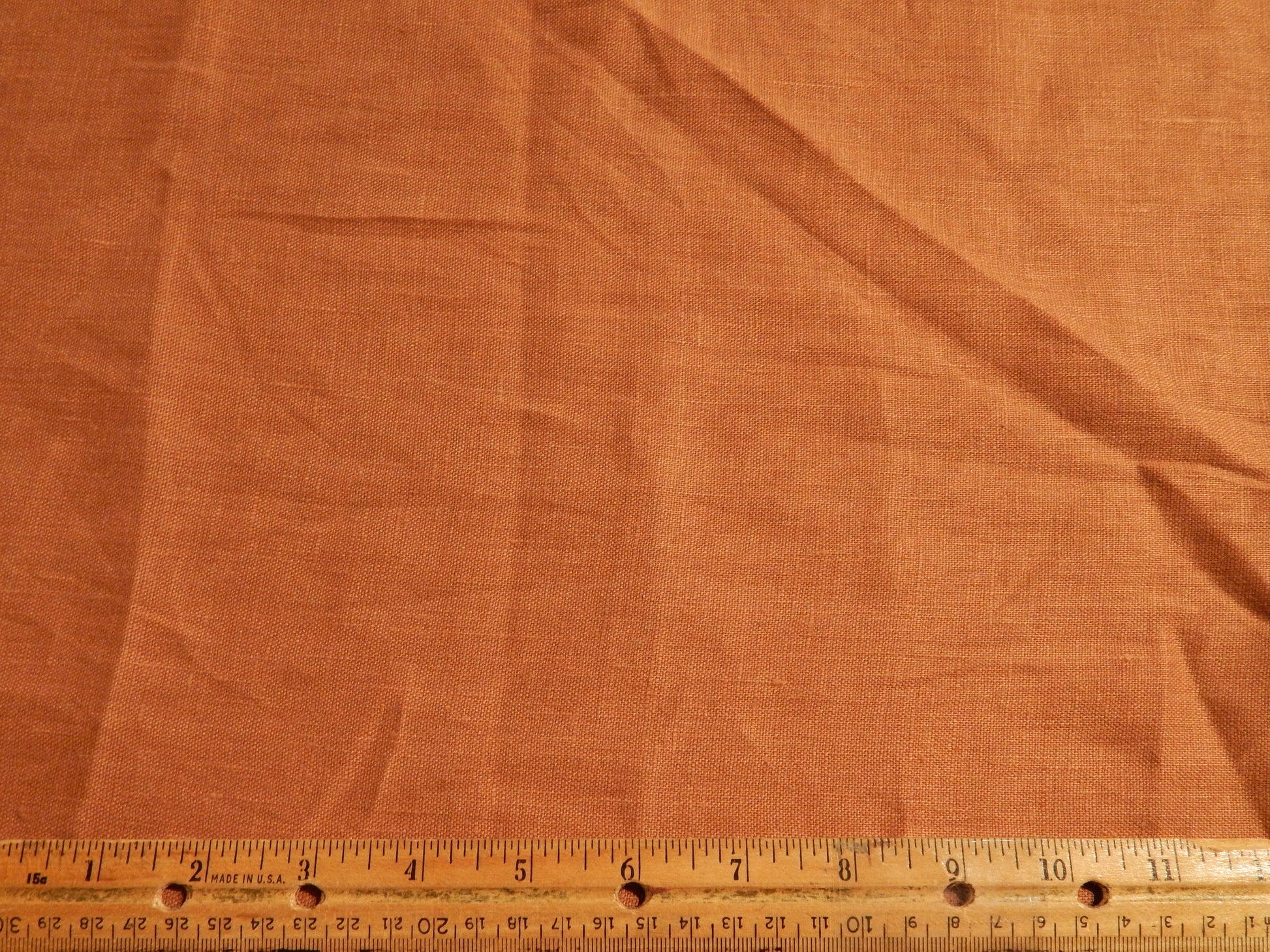 dark orange heavy linen fabric