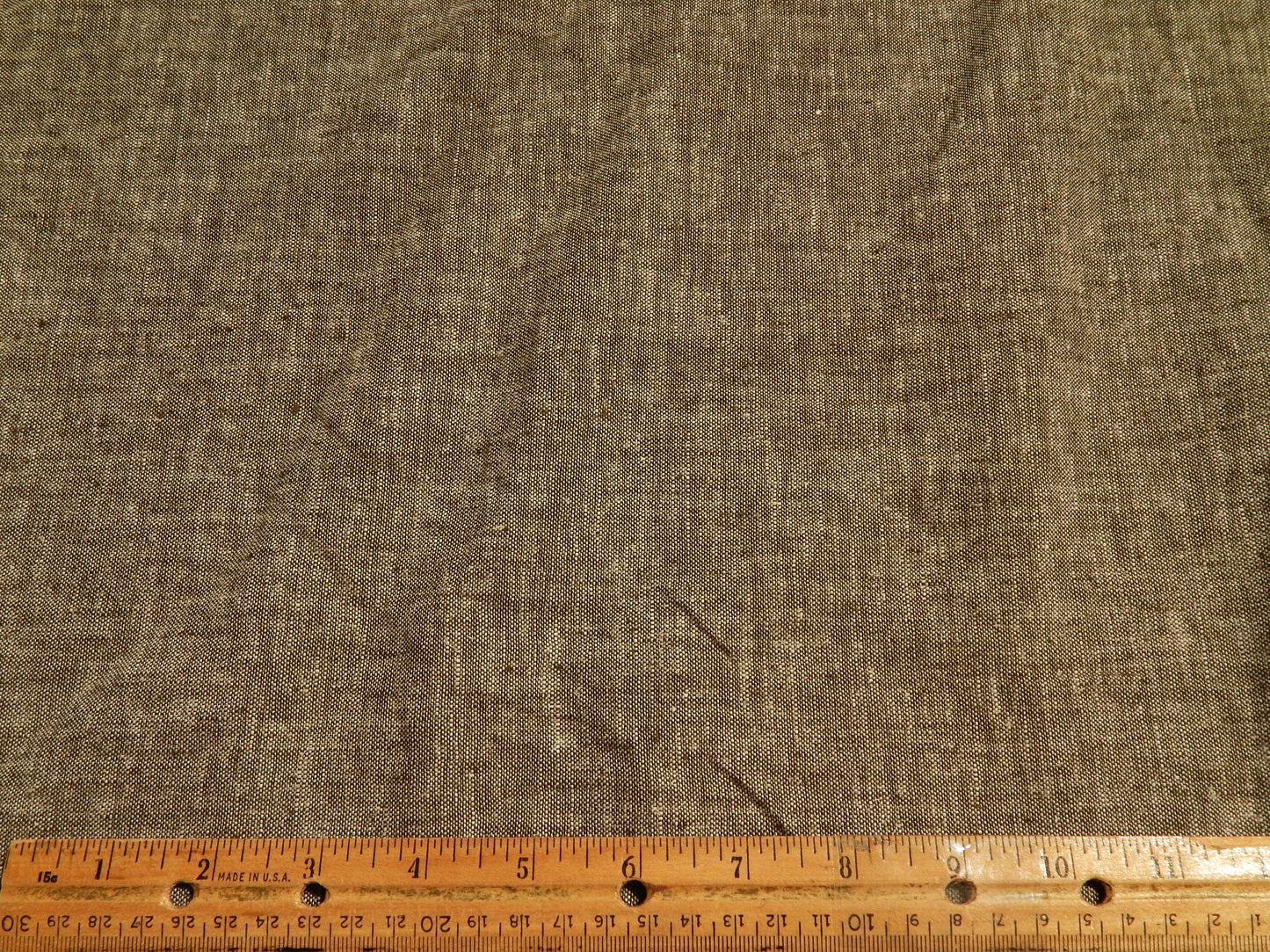 olive green linen deadstock fabric