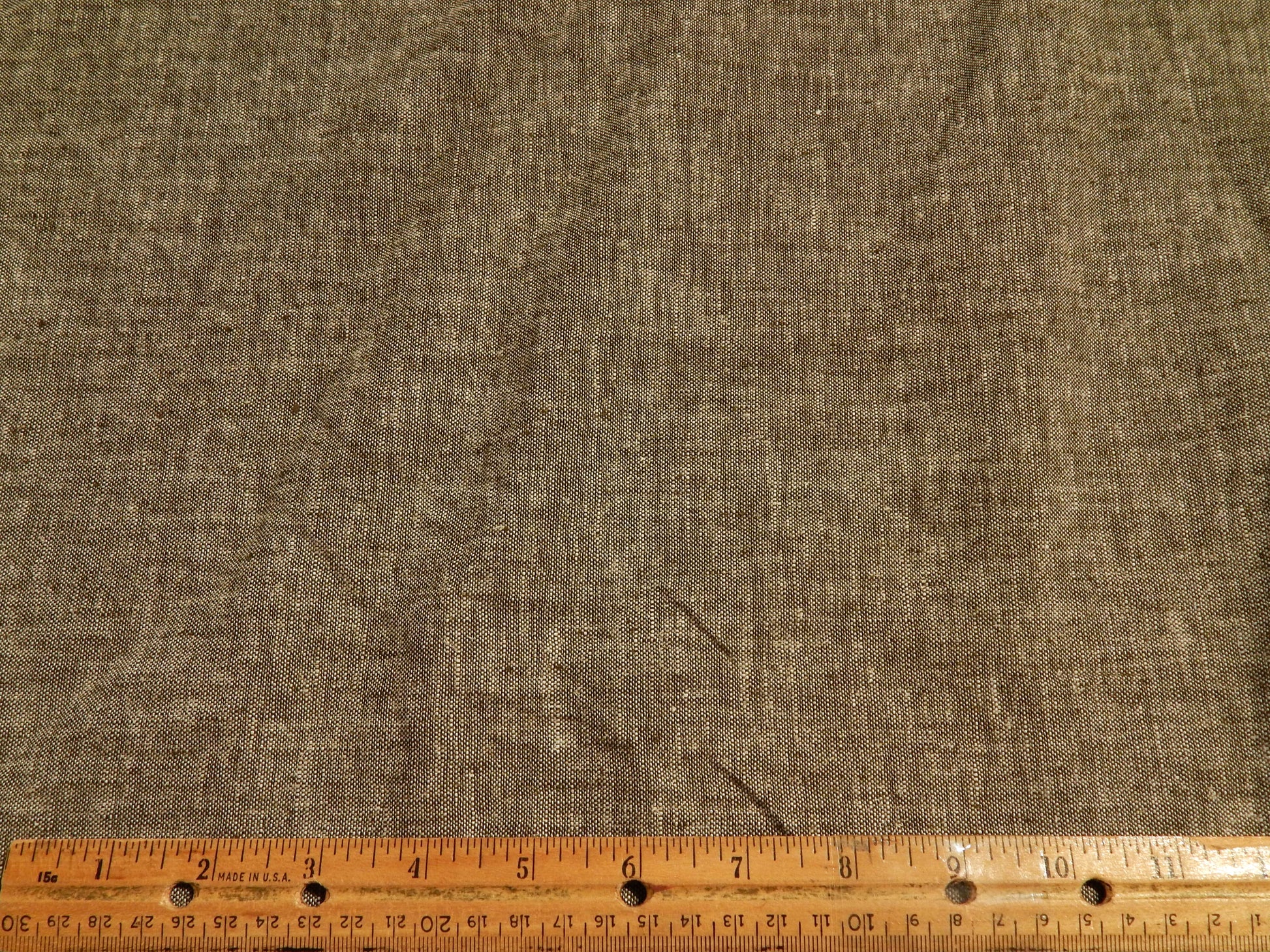 olive green linen deadstock fabric