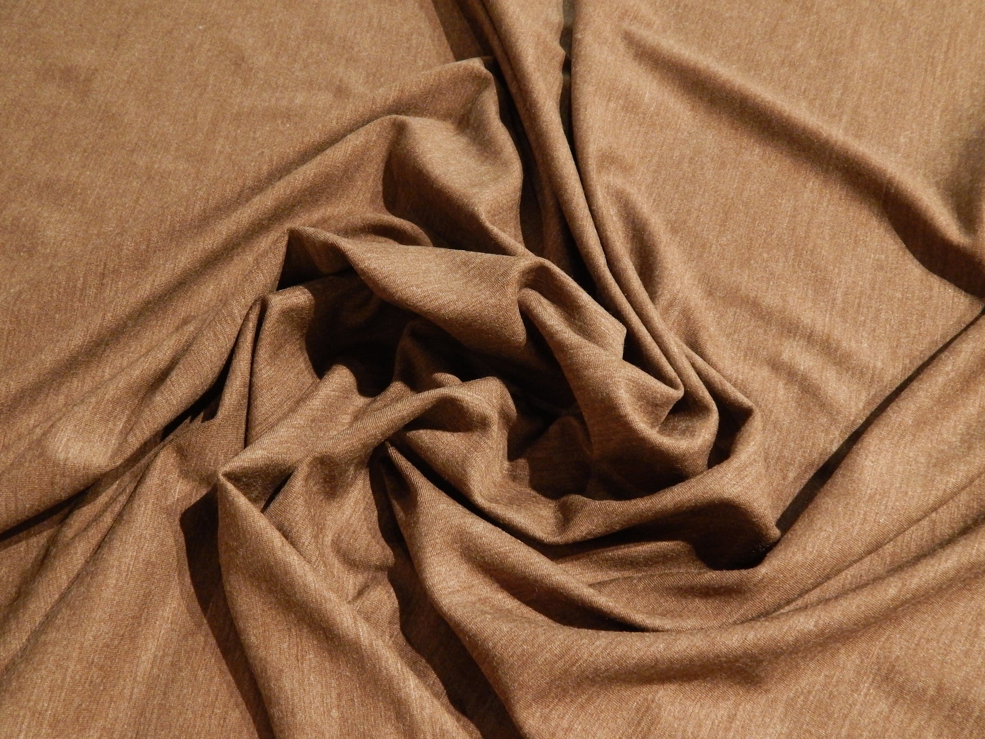 brown wool and spandex knit fabric