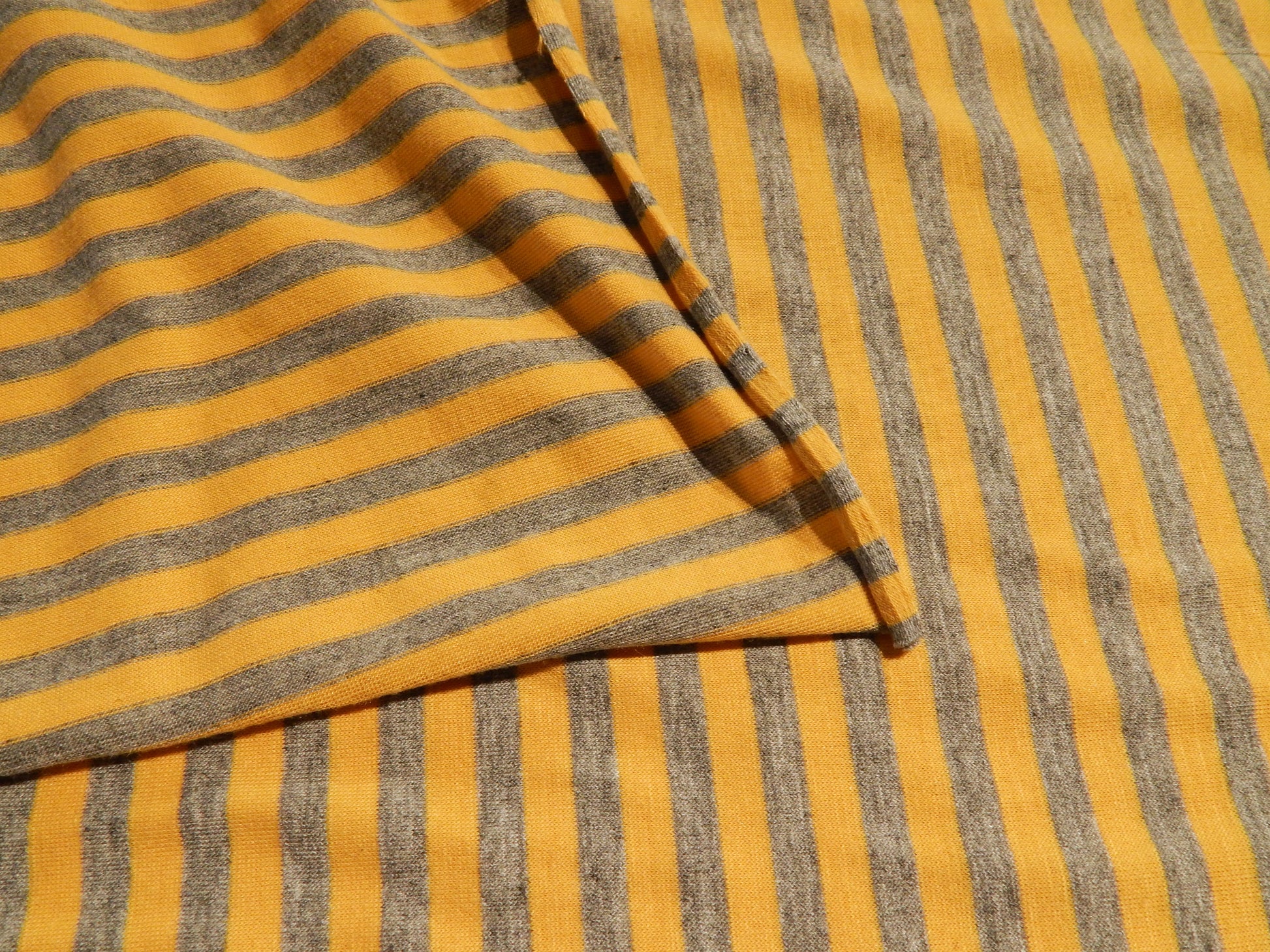 striped gold and grey t-shirt knit fabric