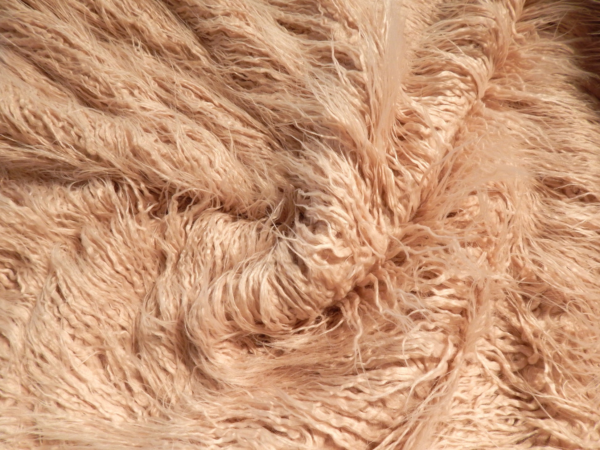 blush llama fur fabric