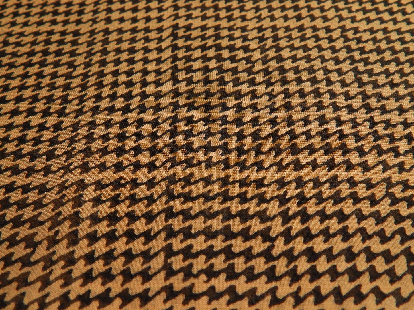 black and camel houndstooth chiffon fabric