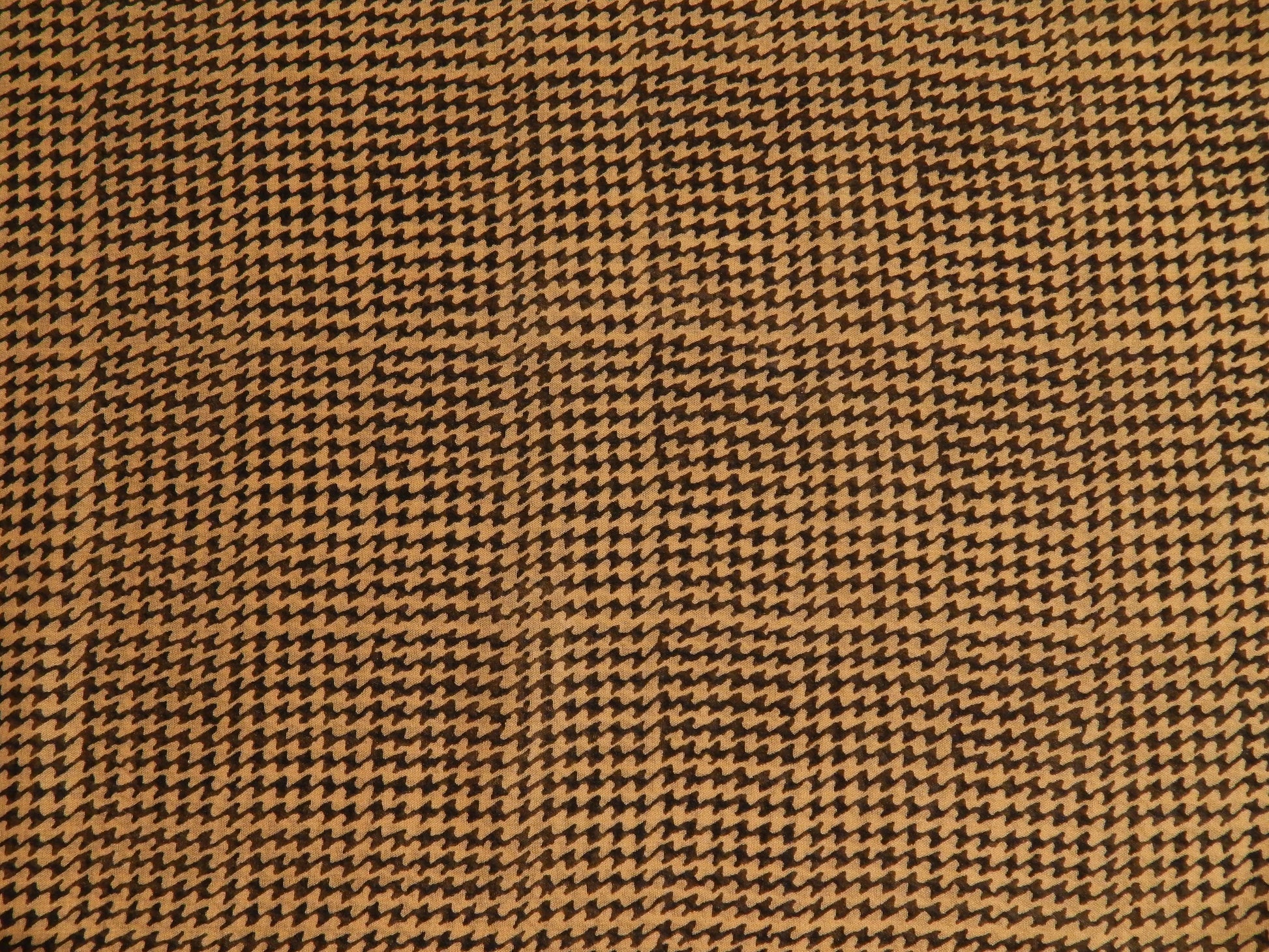 tan and black plaid chiffon fabric