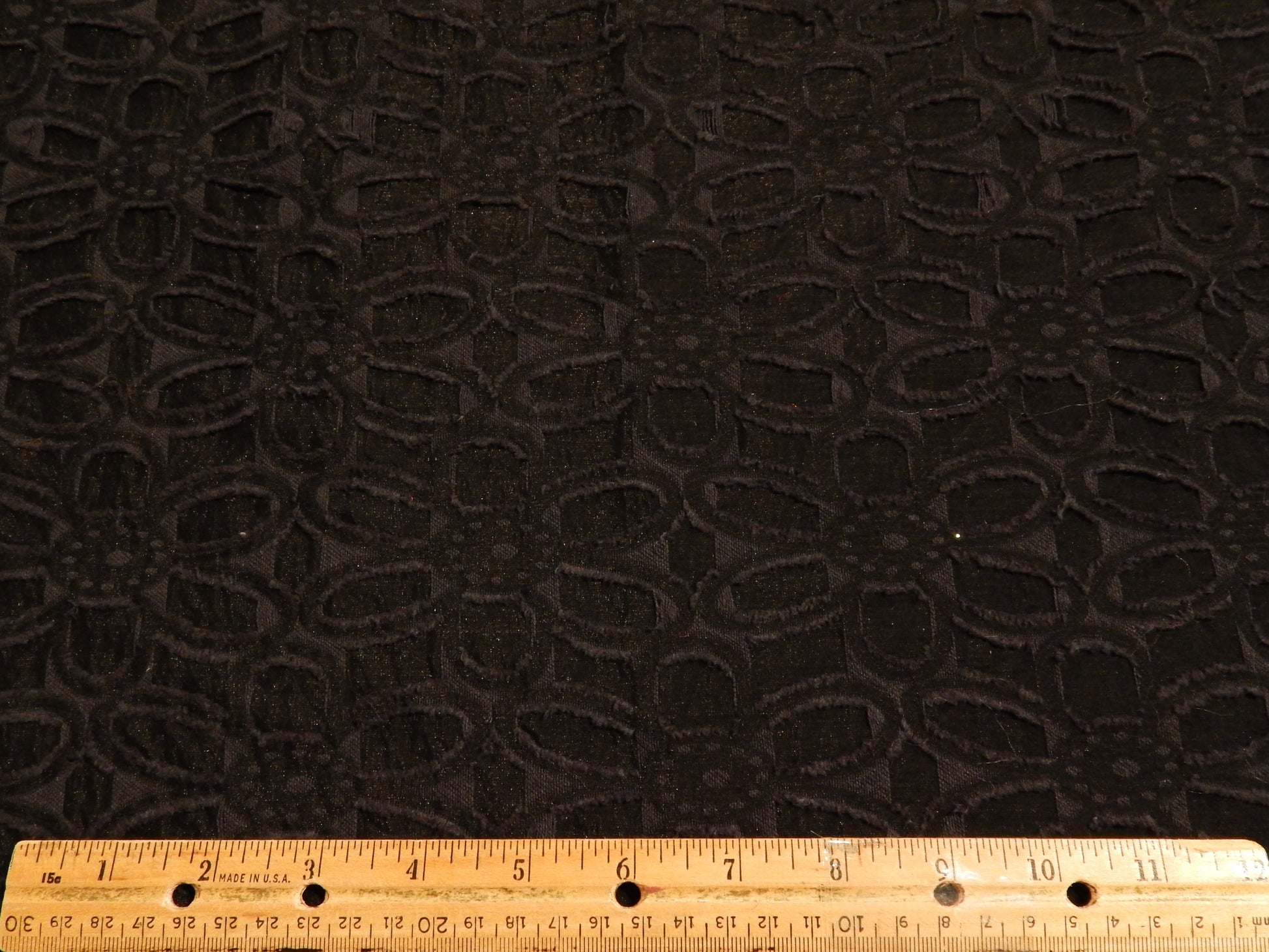 black alabama chanin style fabric yardage