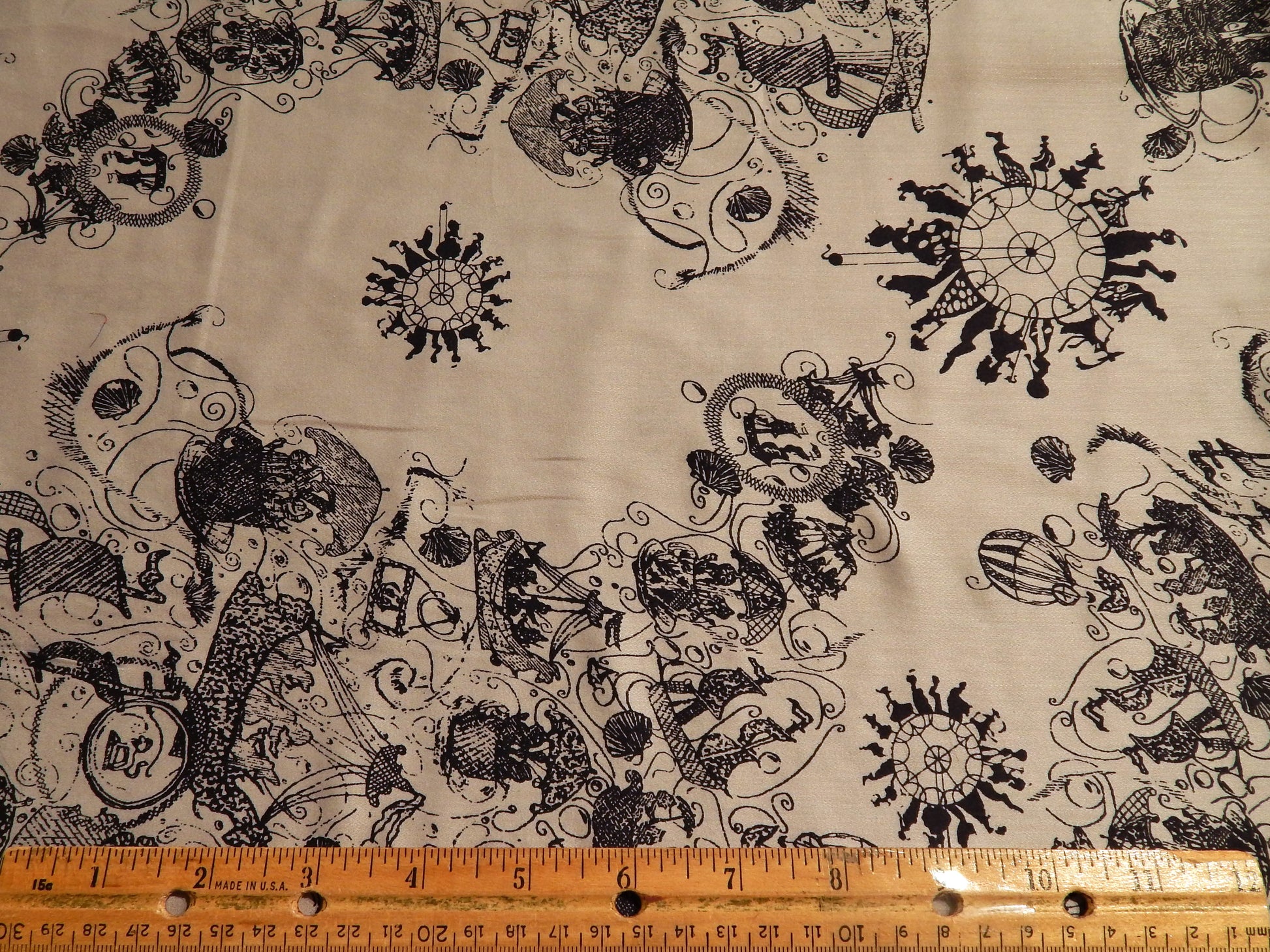 Vintage steampunk 1800s circus cotton fabric