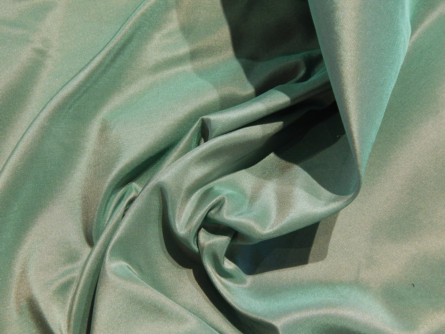 shimmery seafoam green silk taffeta bridal fabric